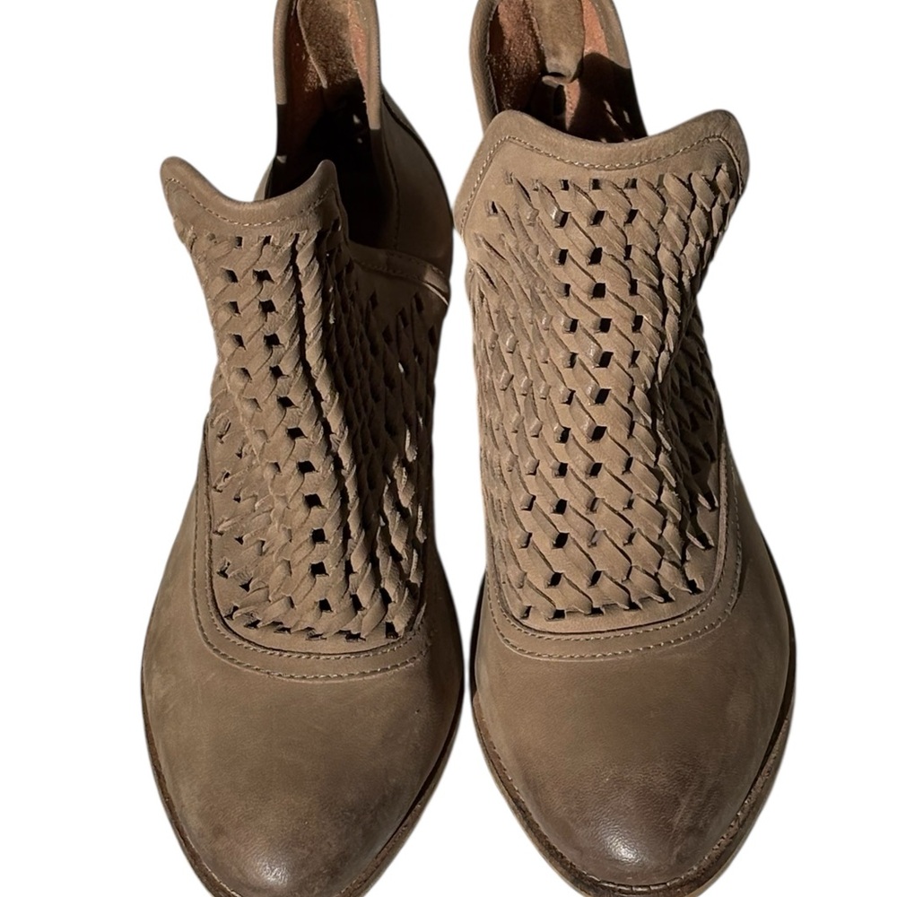 Rebels Taupe Woven Ankle Booties